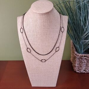 NWOT Dark Gold Brown, 2 Necklaces, Layer, Minimalist, Choker, Boho, 16", 18"